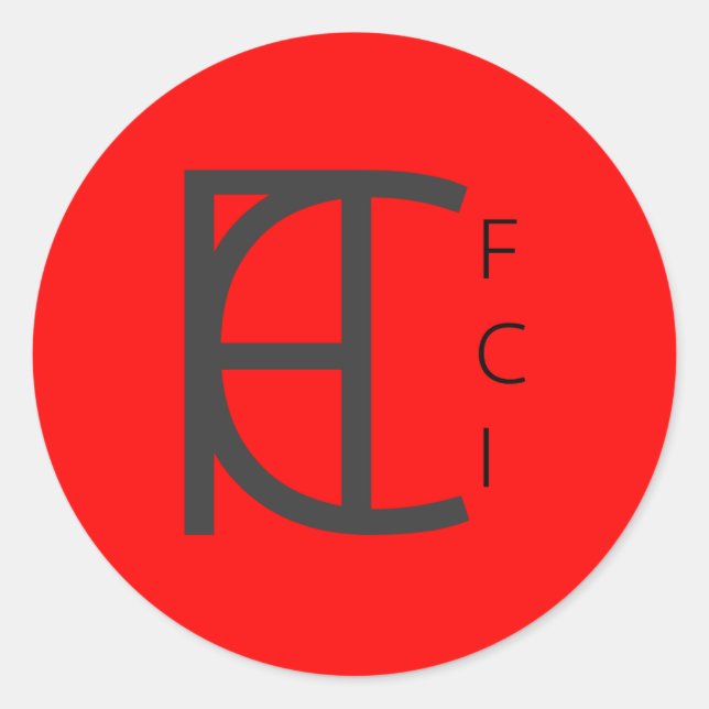 Redondo Embalagem adesivo FCI RED DOT (Frente)