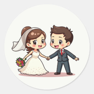 Redondo Embalagem do adesivo de deleite de casamento