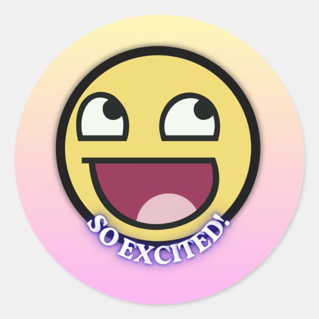 Redondo Emoji adesivo feliz (Frente)
