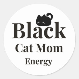 Redondo Energia de Mãe de Gato Preto Adesivo – Decalque Fo