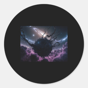 Redondo Enigma Cósmico O Adesivo de Dança da Nebulosa Escu