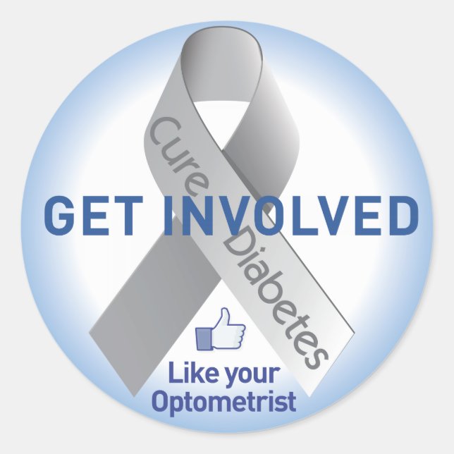 Redondo Envolva o adesivo de diabetes (Frente)