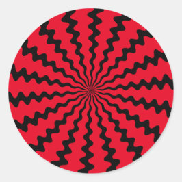 Redondo Escolha seu adesivo de Zig Zag Cor de Fundo