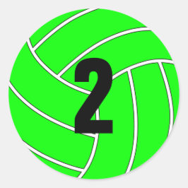 Redondo Escolha um adesivo colorido de voleibol com texto