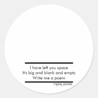 Redondo Escreva-me um adesivo de poema