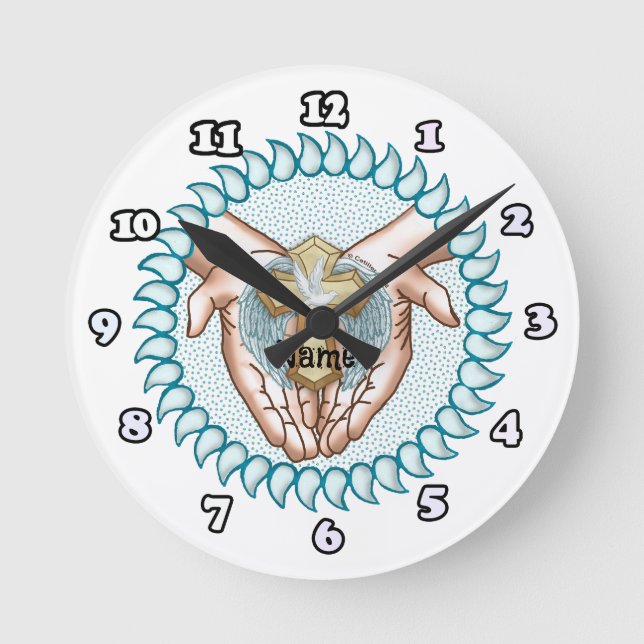 Redondo Espírito Santo Relógio Cristão (Frente)