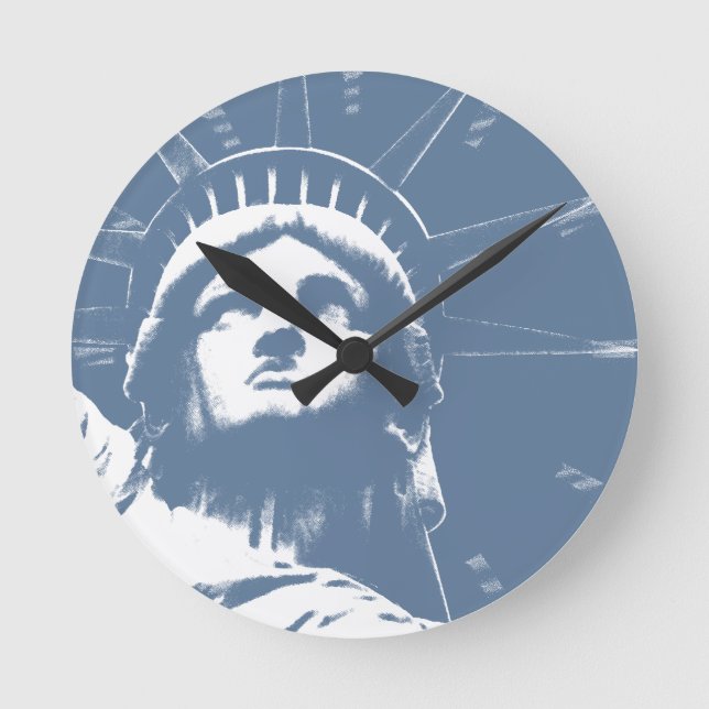 Redondo Estátua de Relógio da Liberdade em Nova York (Frente)