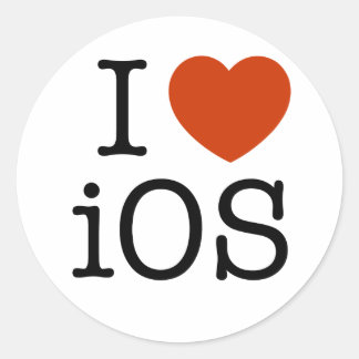 Redondo Eu adoro iOS - adesivo