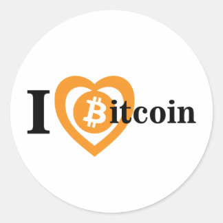 Redondo Eu adoro o adesivo de bitmoney