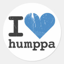 Eu Amo Adesivo Azul Humppa