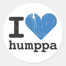 Redondo Eu Amo Adesivo Azul Humppa