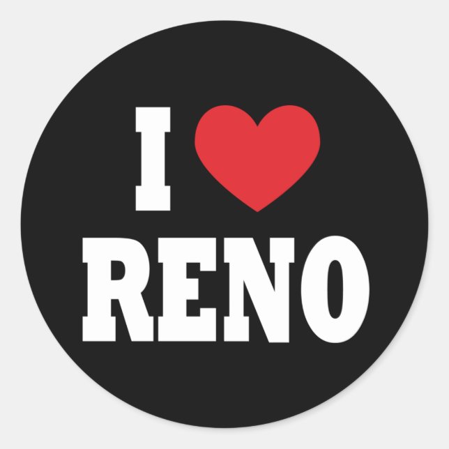 Redondo Eu Amo Adesivo de Reno (Frente)