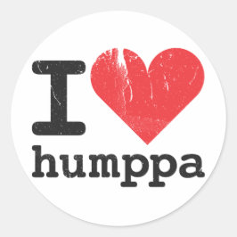 Redondo Eu amo adesivo Humppa