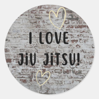 Redondo Eu amo o adesivo Jiu Jitsu