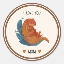 Eu Amo Você Mãe Adesivo de Lontra