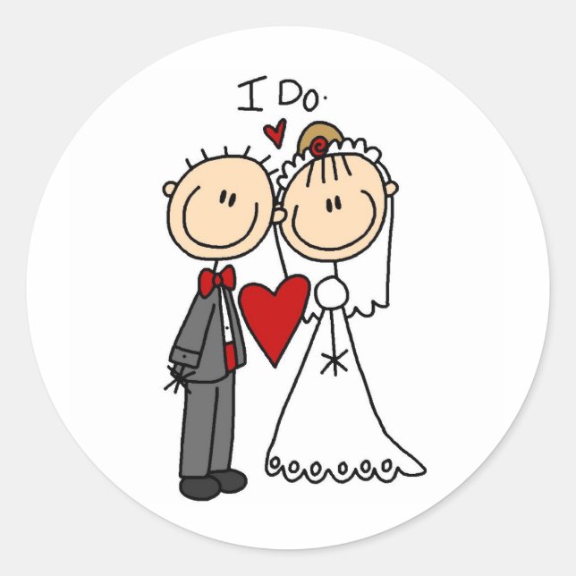 Redondo Eu faço o adesivo de cerimônia de casamento (Frente)