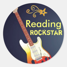 Redondo Eu sou um adesivo da Leitura de Rockstar