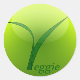 Redondo Eu sou um adesivo vegetariano