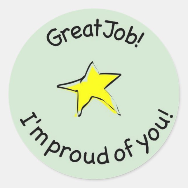 Redondo excelente adesivo para crianças (Frente)