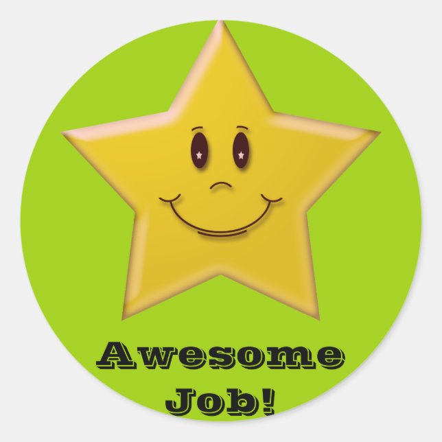 Redondo Excelente Trabalho! Adesivo (Frente)