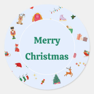 Redondo Exemplares de Natal bonitos, pequeno adesivo redon