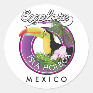 Redondo explorar praia Isla Holbox méxico viagem adesivo