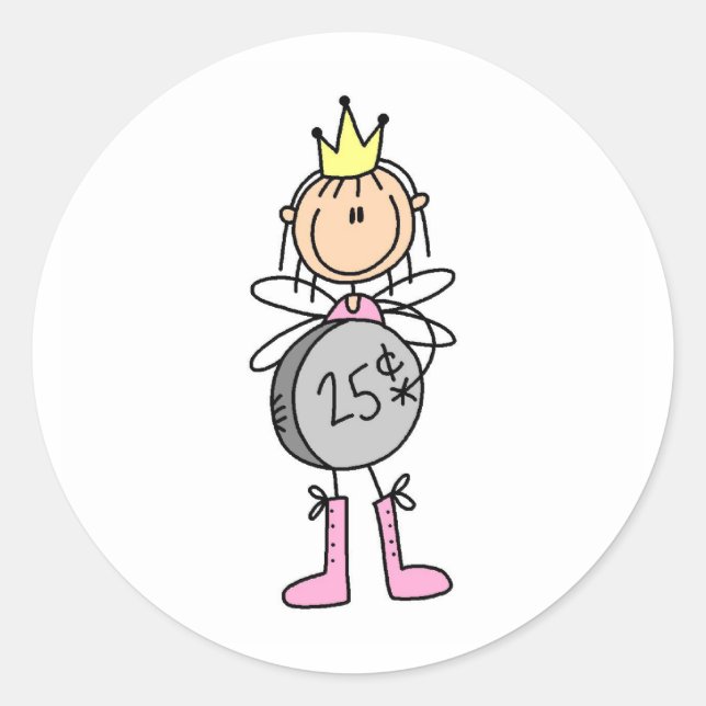 Redondo Fada Dente Dando Algum Adesivo De Mudança (Frente)