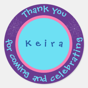 Redondo Fang-tastic Spideweb Agradeço o rótulo do adesivo