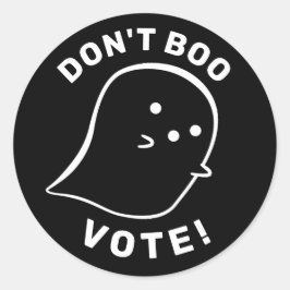 Redondo Fantasma Bonita Não Boo, Vote! Adesivo