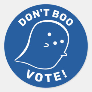 Redondo Fantasma Bonita Não Boo, Vote! Adesivo