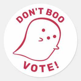 Redondo Fantasma Bonita Não Boo, Vote! Adesivo