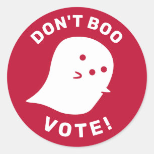 Redondo Fantasma Bonita Não Boo, Vote! Adesivo