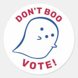 Redondo Fantasma Bonita Não Boo, Vote! Adesivo