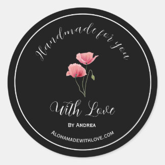 Redondo Feita à mão com adesivo de amor para produtos pers