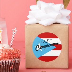 Redondo Feliz cumpleaños Adesivo – Festa da Bandeira de Po