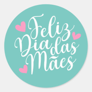 Redondo Feliz Dia de as mães Dia Das Mães Adesivo