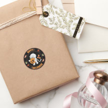 Feliz Halloween Mummy caminhando com adesivo de ab