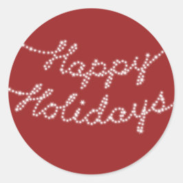 Redondo Felizes feriados no adesivo das luzes brilhantes