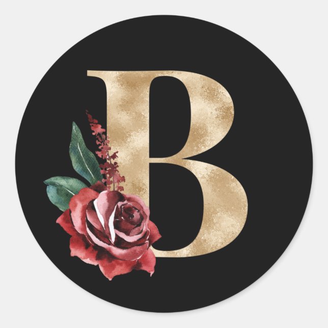 Redondo Férias de Inverno iniciais adesivo letra B (Frente)