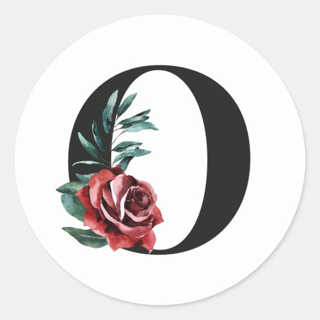 Redondo Férias de inverno iniciais adesivo letra O (Frente)