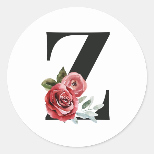 Redondo Férias de inverno iniciais adesivo letra Z (Frente)