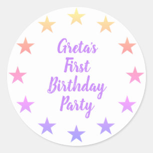 Redondo Festa de aniversário do adesivo