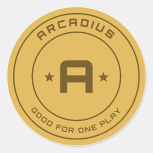 Redondo Ficha de Arcade Arcadius Adesivo