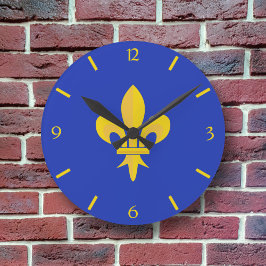 Redondo Fleur de Lis sobre Relógio Azul Real