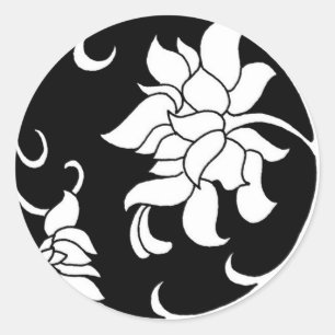 Redondo Flor Chinês de Peony - Adesivo