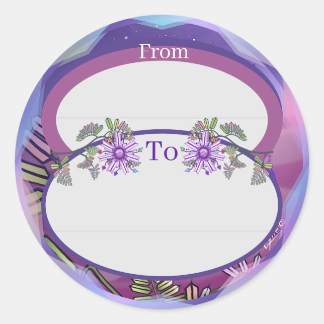 Redondo Flor no adesivo circular clássico do deserto (Frente)