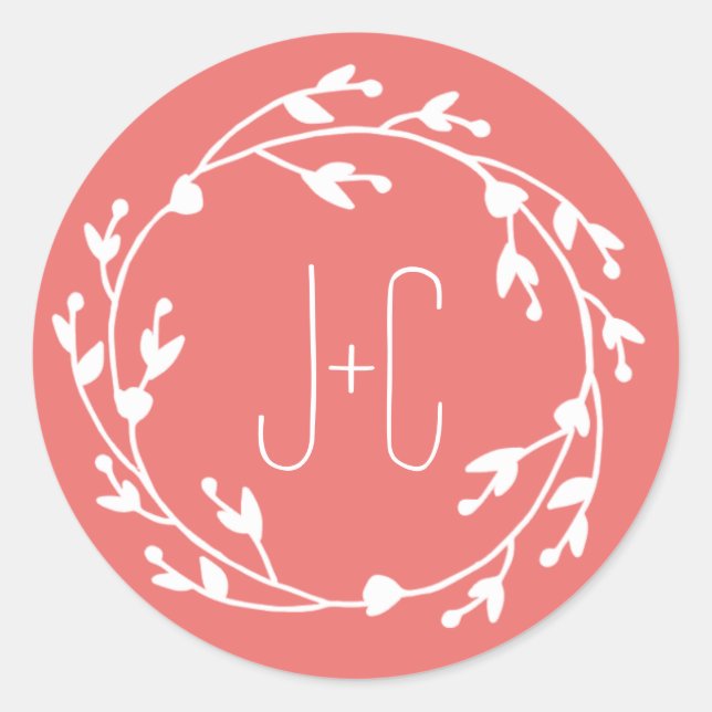 Redondo Florais Pintados Favorecem Adesivo (Frente)