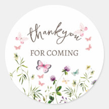 Flores Silvestres Fofas Obrigado Adesivo Clássico 