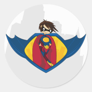 Redondo Folha de adesivo de super-herói