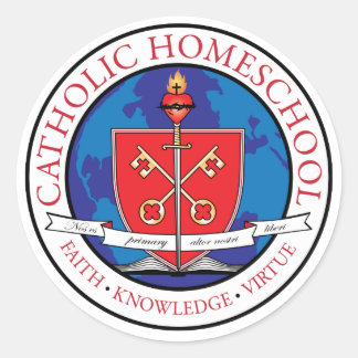 Redondo Folha do adesivo da escola doméstica católica